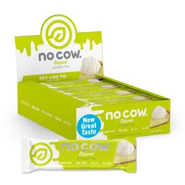 No Cow Barritas proteicas con sabor a tarta de lima - Snacks saludables, 20 g de proteína vegana, alto contenido en fibra, bajo en azúcar, apto para dieta cetogénica, sin lácteos ni gluten (12 unidade