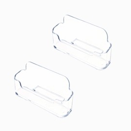 LuckyOpt Business Card Holders, 2Pcs Transparent Acrylic Card Display Stand, Business Card Display for Desktop, Office, Front Desk & Small Cards Sticker Photos, Fit 30-50 Cards (2)