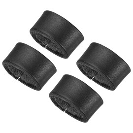 PATIKIL Leather Loop Keeper, 4 Pack Leather Loops Belt Keeper Loops Retainer Straps Replacement for 0.7"(19mm)/0.9"(23mm) Wide Belts/Straps, Black