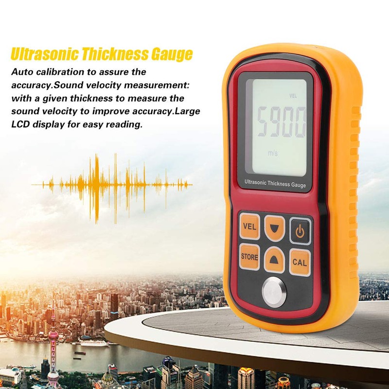 LCD Digital Ultrasonic Thickness GM100 High Precision 1.2-220mm Steel Width