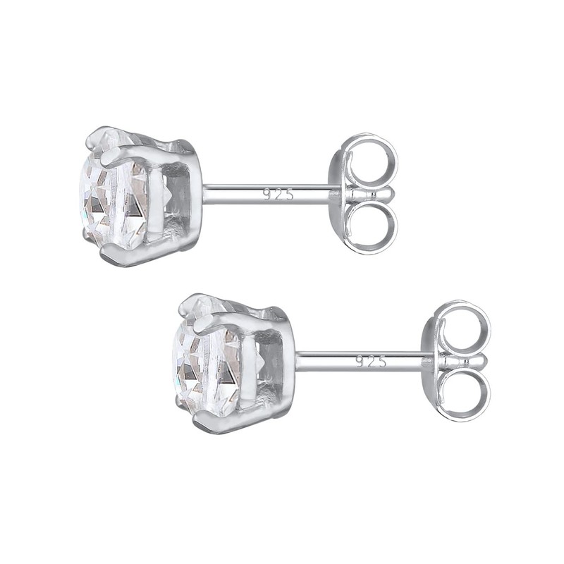 Kuzzoi 0306152222 Men's Stud Earrings Round (6 mm) with Sparkling