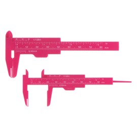 QUARKZMAN Mini Plastic Vernier Caliper 80 mm 3 Inch Vernier Calliper Portable Ruler Measuring Tool (Metric/Inch) Hot Pink