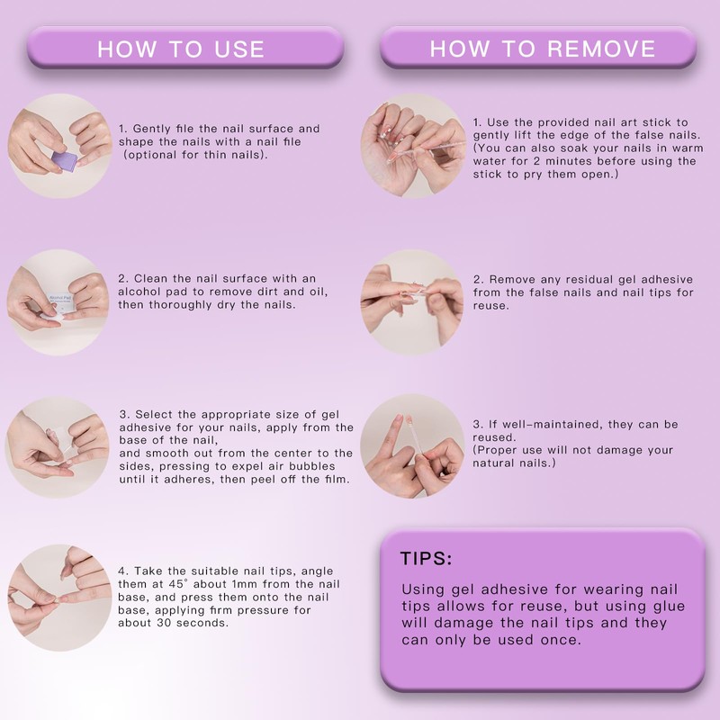 i-Laesh Press on Nails - Coffin Nails Handmade Hand-Painted -