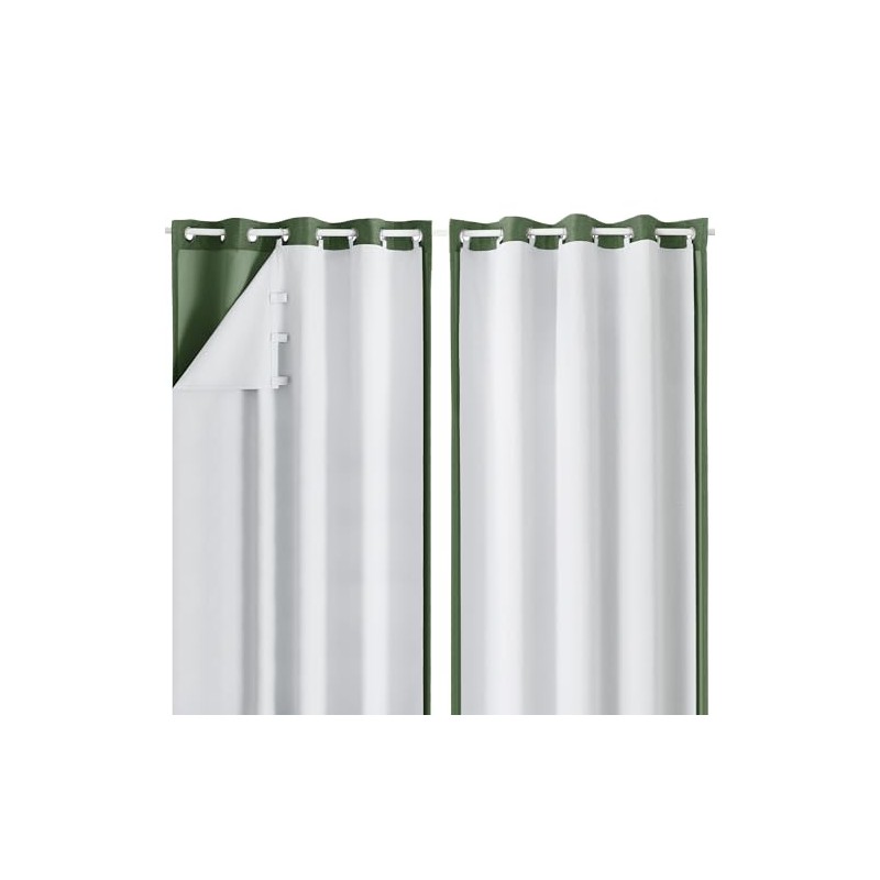 Aiyufeng 2 Panel 100% Blackout Curtains, 90 Inch, 50" W