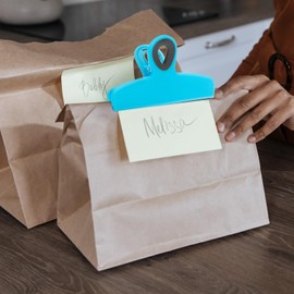 com-four® 6 x Sealing Clips for Bags - Wide Sealing Clips for Food Bags - Plastic Sealing Clips - Bag Clips for Sealing and Keeping Fresh