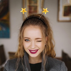 VALICLUD Little Star Headband Women's Headbands Girls Headbands Hair Band Headbands Creative Headband Birthday Party Headband Party Hair Accessories Star Headband for Party Yellow Cloth