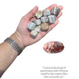 BellaMira Crazy Lace Agate Crystal, Single Polished Stone, Healing Crystal for Energy and Stamina, Mental Clarity and Focus, Emotional Stability, Protection and Grounding