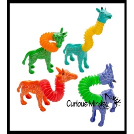 Not Specified Set of 4 Cute Giraffe Neck Pull and Pop Snap Animal Expanding Flexible Accordion