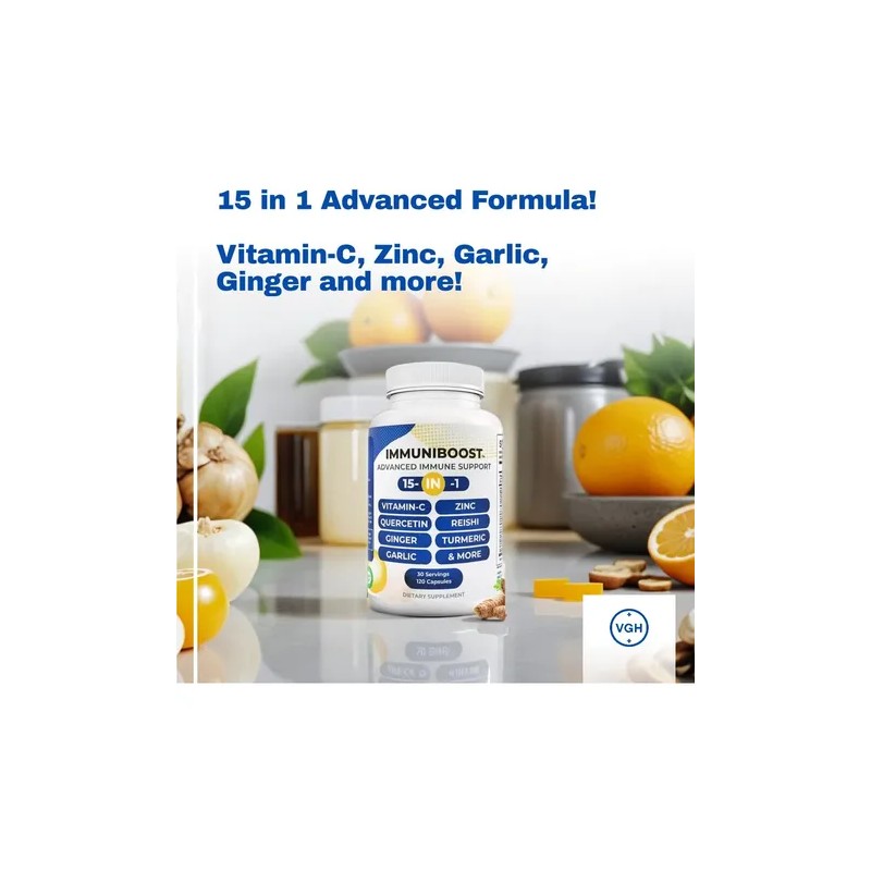 15 En 1 Cápsulas Cúrcuma, Jengibre, Vitamina C Y Zinc