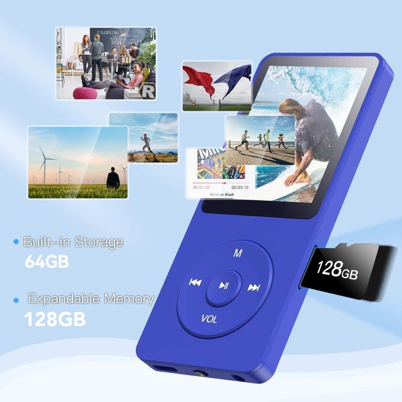 AGPTEK A02 64GB MP3 Player, 70 Hours Playback Lossless Sound
