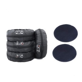 J&C Tire Cover Tote Set with 2 Pcs Wheel Felts Waterproof Dust-Proof Universal Spare Wheel Tire Cover Tyre Protection for SUV Car 14"- 25" Diameter