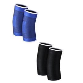 Knee Brace Sleeve Youth Knee Pads 2 Pairs Breathable Compression Knee Support for Volleyball Soccer Football Basketball Baseball Cycling Running Skiing Hiking Sports Protection S/M/L Sizes f