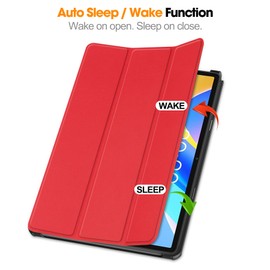 Gylint Case for TECLAST M40 Plus 2022 /P30S 10.1 inch Tablet, Folding Folio Ultra-Thin PU Leather Stand Case Cover for Teclast M40 Plus / P40HD / P30S 2022 Released Red