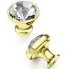 FURNIWARE Pack of 10 Furniture Knobs, Crystal, Cupboard Knobs, Gold,