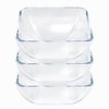 VIPHIEC Small 5 Inch Square Tempered Glass Salad Bowls Set,