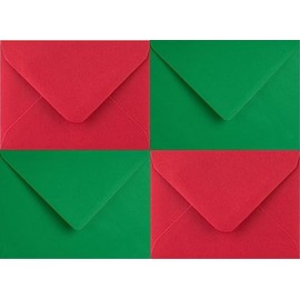 C5 Coloured envelopes for A5 Greeting Cards Wedding Invitation Crafts 162x229mm- Pack of 12 envelopes (Green and Red)