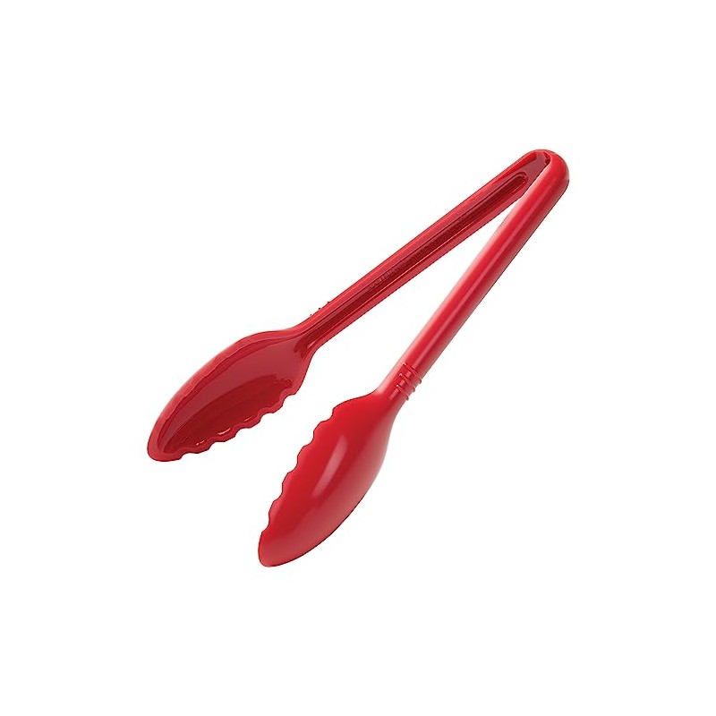 Winco 9" PC Serving Tong, Red, Curve