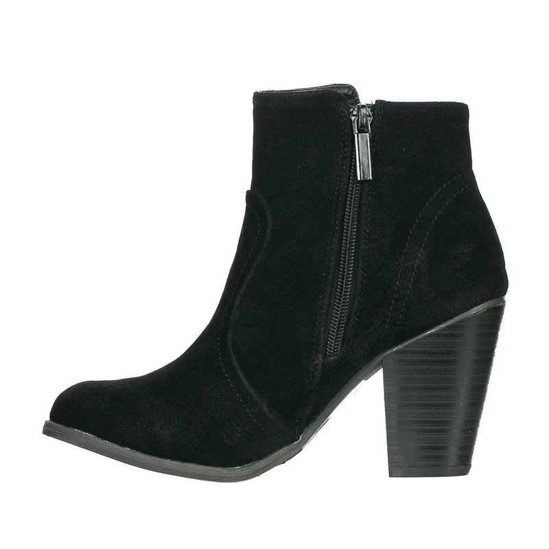 Breckelles Heather-34W Bootie Boots,Black Suede,11