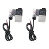 eMagTech 2 Pcs 220V Air Compressor Solenoid Valve Electrical Pneumatic