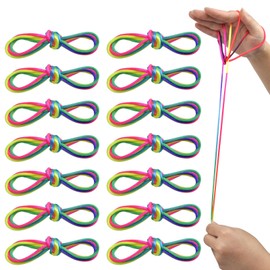 Pack of 14 String Game Finger Twist Thread Game 160 cm Rainbow Finger Twist String Game Finger Game Party Bag Children's Birthday Finger Game for Boys and Girls from 5 Years