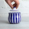 City to Cottage® Navy Blue Striped Handmade Hand Painted Ceramic