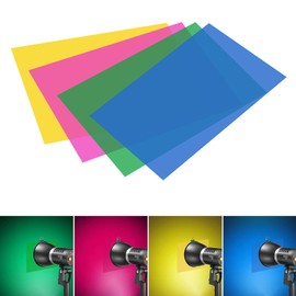 Andoer Pack of 9 30 x 20 cm Colour Films Gel Colour Filter, Transparent Coloured Film Film for Studio Photography Strobe Flash LED Light Headlight (Green)