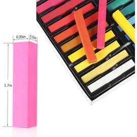 Hair Chalk, 24 Colors Set Non-Toxic Temporary Hair Color Chalk Dye Soft Pastels for Women and Girls Hair