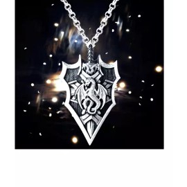 Fashion Jewelry VIKING DRAGON ARROWHEAD CELTIC WEAPON SYMBOL German Silver Pendant 20" Necklace