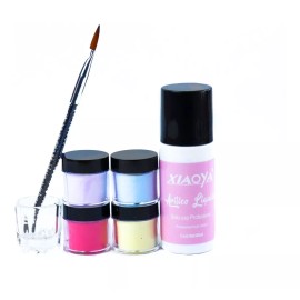 Vaga Kit Básico Acrílico Monómero + Pincel + Godete Para Uñas