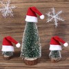 ONEYIM 10pcs Mini Santa Hat Wine Bottles Cover Home Christmas