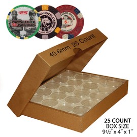 The Merrick Mint 25 Direct-Fit Airtight 40.6mm Capsule Holders for Casino Chips Poker Chips w/Box