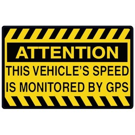 ATTN: Vehicle Speed Monitored by GPS Vinyl Sticker for Car Truck Window Sticker Car Bumper Decal (2" Set of 2)