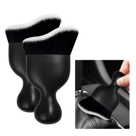 Yourkar 2PCS Car Interior Dust Brush, Scratch Free Car Detailing Brushes, Soft Bristle Auto Removal Dust Collector, Vehicle Interior Cleaning Accessories for Dashboard, Air Vents (Black&White)