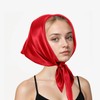 Tweruna 23.6 in Red Neck Scarf, Square Red Satin Scarf