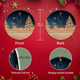 The Sky Looks Different Ornament 2025 - Sympathy Gifts for Loss of Loved One, Mom, Dad, Unique Xmas Memorial Ornaments, in Memory of Loved One Ornament - Ceramic Memorial Christmas Ornament