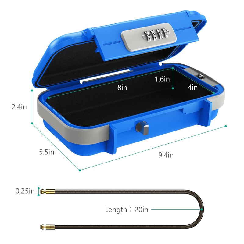 ORIA Portable Safe with Number Code, Key Safe, Outdoor Security