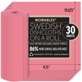 LOLA Swedish Dishcloths for Kitchen - 30 Pack, Ultra Absorbent Eco Friendly Cleaning Cellulose Sponge Dish Cloths, Reusable Paper Towels, Washable, 10.625" x 9.75" Made in Germany