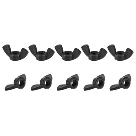 DTGN M4x0.7mm(DxP) Butterfly Wing Nuts - 25Pack - Good for Construction Industry - Nylon Butterfly Wing-Nut - Black