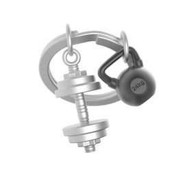 O meta[l]morphose METALMORPHOSE – Key Ring Metal 3D Strength Training – Passion Sport, Gift for Men, Women, Silver, One Size, Modern, silver, Modern