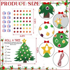 Civaner Roll A Christmas Tree Dice Game 40 Set Christmas Games Party for Adults and Families Gifts Xmas Party Favors Supplies for Xmas Festival Activity