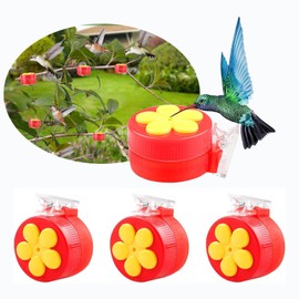 Ling-Luo 4-Pack Handheld Hummingbird Feeders,Mini Plastic Feeders with Clips,Ideal for Hummingbird Houses,Flowerpots,and Tree Branches,Easy-to-Use Bird Feeders for Canadian Gardens