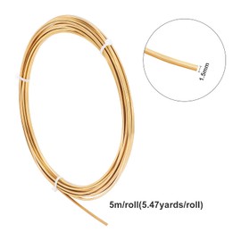 BENECREAT 5 m 1.5 mm Thick Square Copper Wire Semi-Hard Gold Brass Wire for Jewellery Beads Crafts