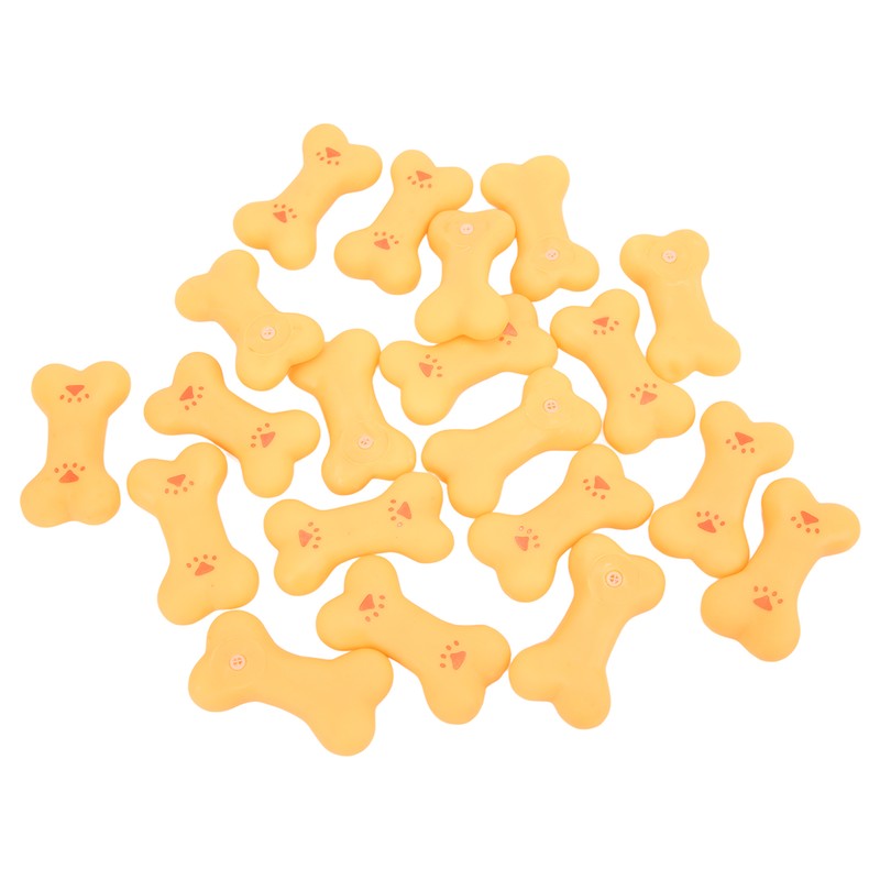 20pcs Rubber Dog Squeaky Bone Toy Teeth Cleaning Dog Bone