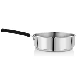 Vinod Stainless Steel Sandwich Bottom Solitaire Fry Pan, 22 cm, 2.2 Liter Capacity, Induction Friendly, Even Heat Distribution, Durable Construction, Versatile Cookware for Frying & Searing, Pack of 1