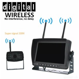 iPoster 7" Quad Car Monitor DVR Record Digital Wireless Backup Rear View Camera System