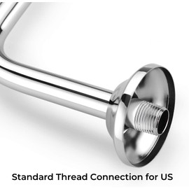 LSWYYP Shower Head Pipe Extension Arm with Flange,Stainless Steels S Shaped Shower Arm,10.5 Inch Long Shower Riser Shower Height Extender for Bathroom Accessory,Silver