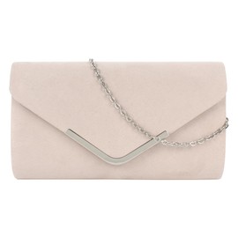 Meliyya Women's Velvet Clutch Bag Evening Bag Clutch Bag Wedding Bag Elegant Envelope Crossbody Shoulder Bag Small Shoulder Bag, 07115 Beige