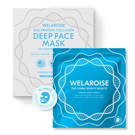 Welaroise Bio-protein collagen deep face hydrogel mask, intense moisturization, deep hydration, pack of 16