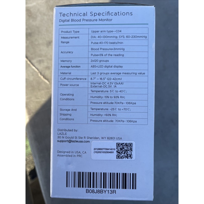 LAZLE Digital Blood Pressure Monitor By Lazle With Voice Function