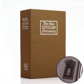 Diversion Book Safe Medium Size Thickened Inner Wall Highly Simulated Book Safe Combination Lock for Money Valuables Brown Medium Size